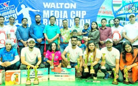 ওয়ালটন মিডিয়া কাপ ব্যাডমিন্টনে শর্না-ফাইয়াজের দ্বিমুকুট জয়