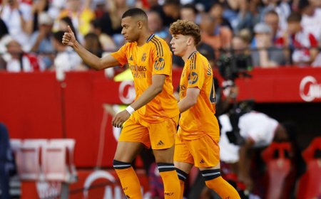 এমবাপে-বেলিংহ‍্যামের গোলে ৯ জনের সেভিয়াকে হারাল রেয়াল মাদ্রিদ