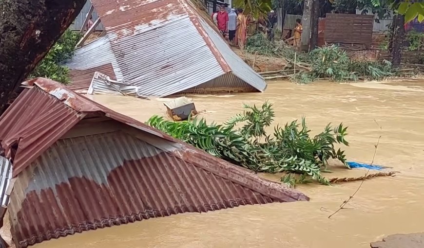 শেরপুরে নদীর পানি বিপৎসীমার ওপরে