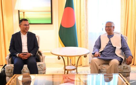 ড. ইউনূসের সঙ্গে তারেক রহমানের বৈঠক শুরু